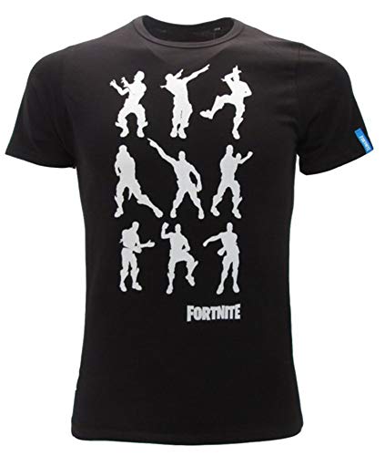 Epic Games - Camiseta T-Shirt Negra Movimientos Dance Floss Dance L Dance Loser Oficial Videojuego Original (11-12 AÑOS)
