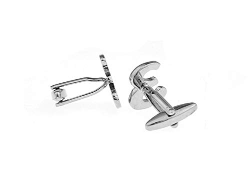 Epinki Gemelos para Hombre Plata Número 3 Gemelos Clásico Gemelos Boda Negocio