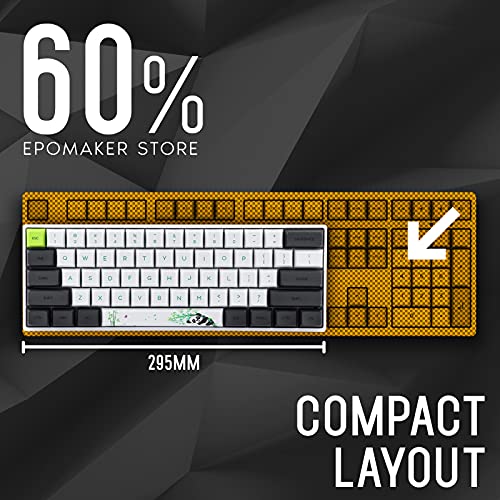 EPOMAKER SK61 61 Keys Hot Swappable Mechanical Keyboard with RGB Backlit, NKRO,Type-C Cable for Win/Mac/Gaming (Gateron Optical Red, Panda)