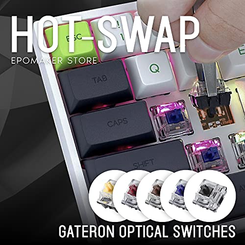 EPOMAKER SK61 61 Keys Hot Swappable Mechanical Keyboard with RGB Backlit, NKRO,Type-C Cable for Win/Mac/Gaming (Gateron Optical Red, Panda)