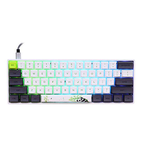 EPOMAKER SK61 61 Keys Hot Swappable Mechanical Keyboard with RGB Backlit, NKRO,Type-C Cable for Win/Mac/Gaming (Gateron Optical Red, Panda)