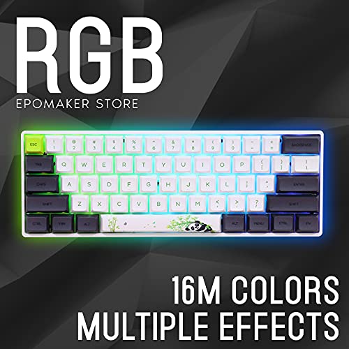 EPOMAKER SK61 61 Keys Hot Swappable Mechanical Keyboard with RGB Backlit, NKRO,Type-C Cable for Win/Mac/Gaming (Gateron Optical Red, Panda)