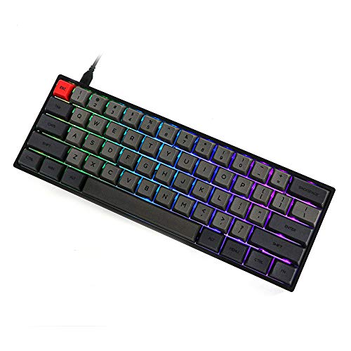 Epomaker SKYLOONG SK61S Mechanical Keyboard 61 Keys Bluetooth 5.1 Hot-swappable Wireless Gaming Keyboard with Backlit (Gateron Optical Blue, Grey Black)