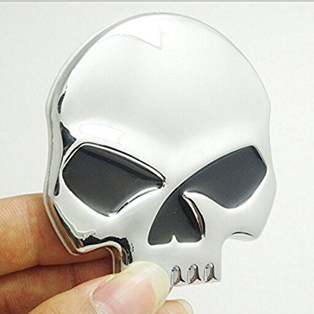 EQLEF - Adhesivo metálico para coche y moto, diseño con forma de calavera en 3D, insignia, pegatina, accesorios con estilo