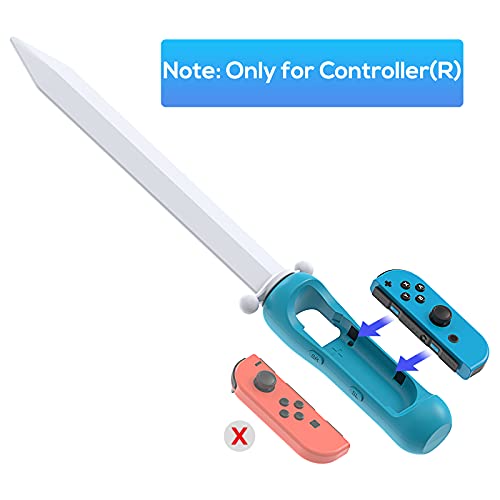 Espada de juego iluminada para la leyenda de Zelda: Skyward Sword – Interruptor de Nintendo, controlador de agarre con correa de muñeca ajustable, soporte para joy-con derecha