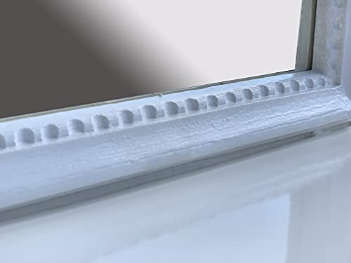 Espejo de pared decorativo con consola CP93S.S, diseño barroco, color blanco y plateado, espejo antiguo clásico, espejo de baño, 80 x 50 cm