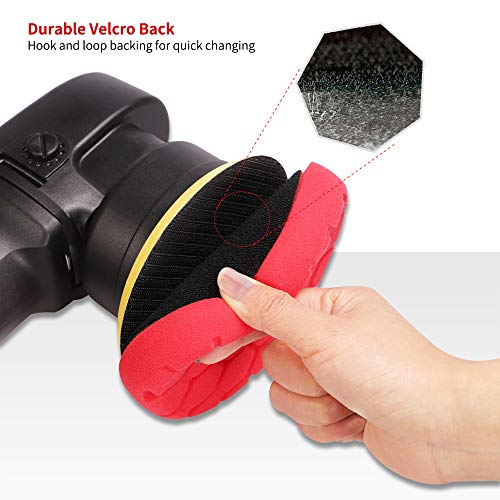 Esponja Pulir para coche, esponja pulir coche, 5Pcs 125mm Hex Logic Kit de esponja de pulido kit pulir coche Esponjas de Pulido Esponjas de Cera Para Pulidora Coche, Máquina Pulidora -AXFLPS5PLUS