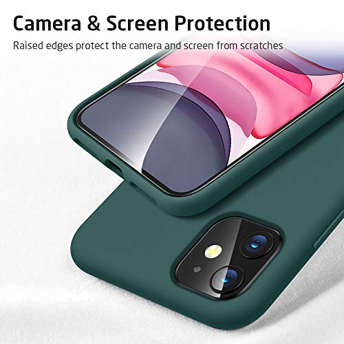 ESR Funda Silicona Líquida Compatible iPhone 11 (2019) 6,1", Sedoso-Tacto Suave, Forro de Microfibra, Protección para Pantalla y Cámara, Verde.