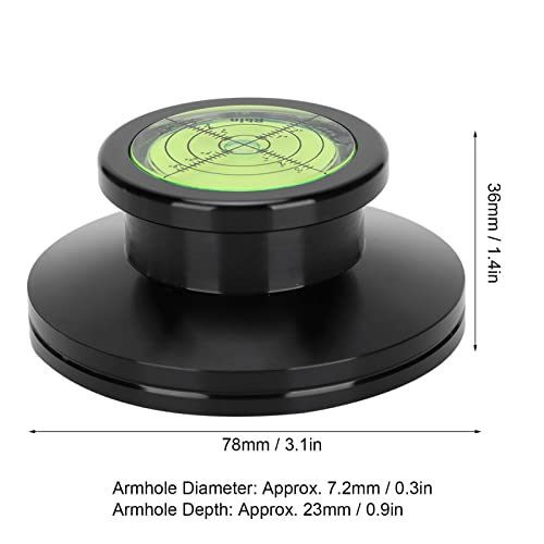 Estabilizador de Peso de Registro, Estabilizador de Disco LP de Aleación de Aluminio Estabilizador de Abrazadera de Vinilo para Plataforma Giratoria, para Reproductor de Discos LP de Disco de(negro)