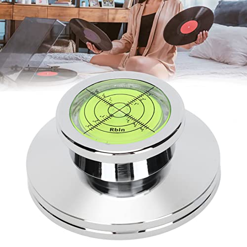 Estabilizador de Plataforma Giratoria, Multifunción, Elegante, Reproductor de Discos de Vinilo, Abrazadera, Detección de Velocidad, LP, Peso de Registro para Vibración Equilibrada(Plata)