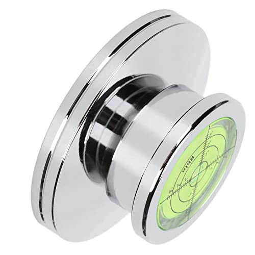 Estabilizador de Plataforma Giratoria, Multifunción, Elegante, Reproductor de Discos de Vinilo, Abrazadera, Detección de Velocidad, LP, Peso de Registro para Vibración Equilibrada(Plata)