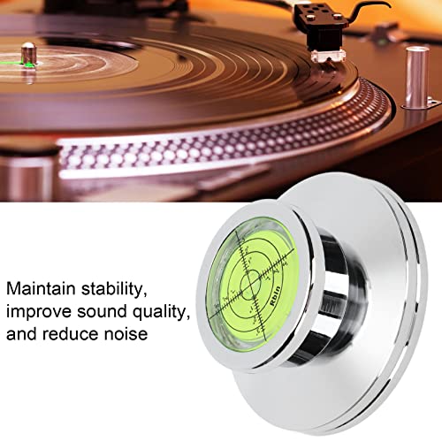 Estabilizador de Plataforma Giratoria, Multifuncional Aleación de Aluminio Firme LP Peso de Registro Elegante Reproductor de Discos de Vinilo Abrazadera para Vibración Equilibrada(Plata)