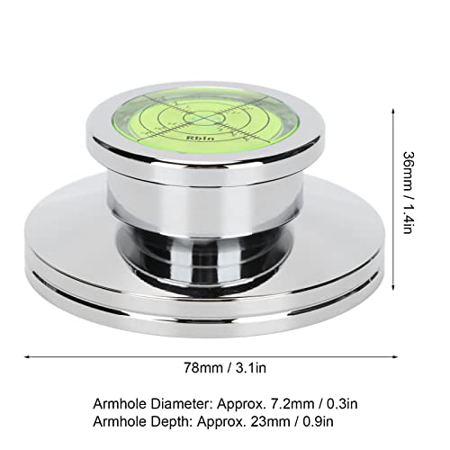 Estabilizador de Plataforma Giratoria, Multifuncional Aleación de Aluminio Firme LP Peso de Registro Elegante Reproductor de Discos de Vinilo Abrazadera para Vibración Equilibrada(Plata)
