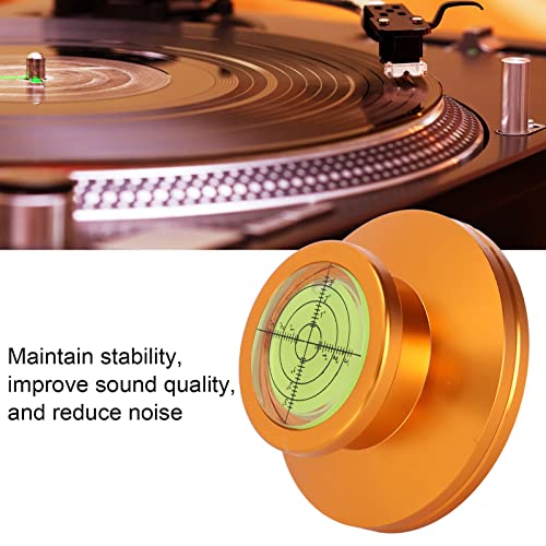 Estabilizador de Tocadiscos de Vinilo, Aleación de Aluminio Estabilizador de Plataforma Giratoria Multifunción Firme LP Peso de Registro Elegante para Vibración Equilibrada(Tirano de oro)