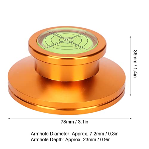 Estabilizador de Tocadiscos de Vinilo, Aleación de Aluminio Estabilizador de Plataforma Giratoria Multifunción Firme LP Peso de Registro Elegante para Vibración Equilibrada(Tirano de oro)