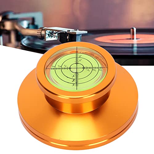 Estabilizador de Tocadiscos de Vinilo, Aleación de Aluminio Estabilizador de Plataforma Giratoria Multifunción Firme LP Peso de Registro Elegante para Vibración Equilibrada(Tirano de oro)