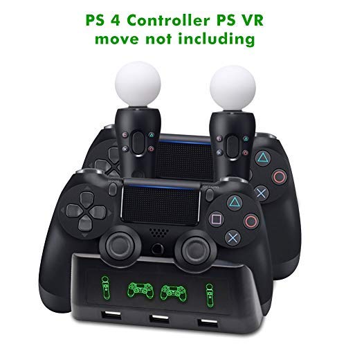 Estación de acoplamiento PS 4 / PS VR, estación de acoplamiento dual PlayStation 4 / PS 4 / PS VR Move Controller para Sony PlayStation4 / PS4 Pro / PS VR / PS4 VR