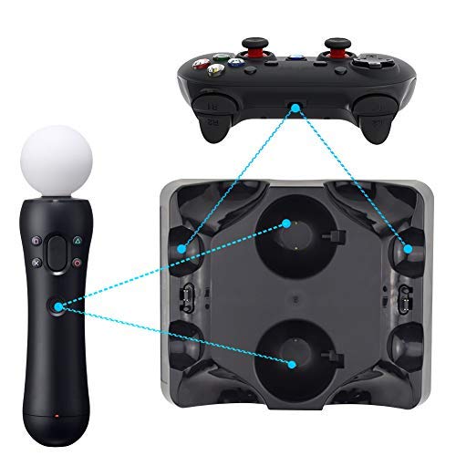 Estación de acoplamiento PS 4 / PS VR, estación de acoplamiento dual PlayStation 4 / PS 4 / PS VR Move Controller para Sony PlayStation4 / PS4 Pro / PS VR / PS4 VR