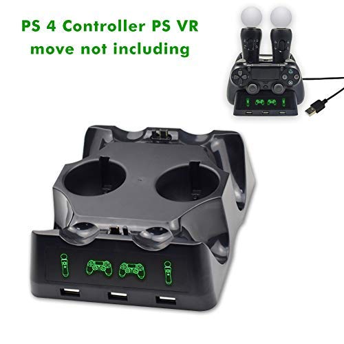 Estación de acoplamiento PS 4 / PS VR, estación de acoplamiento dual PlayStation 4 / PS 4 / PS VR Move Controller para Sony PlayStation4 / PS4 Pro / PS VR / PS4 VR