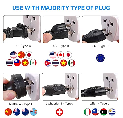 EU Europe European Adapter Plug Viaje Tipo F/C to a Spain France Italy IT Germany Portugal Denmark Greece Poland Turkey to UK USA US AUS Adaptador Universal Adaptor Enchufe Internacional 3 Pin