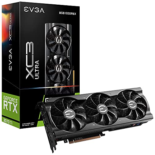 EVGA GeForce RTX 3070 Ti XC3 Ultra Gaming, 08G-P5-3785-KL, 8 GB GDDR6X, iCX3 Cooling, ARGB LED, Metal Backplate