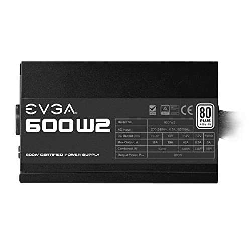 EVGA PSU 600W, W2, Blanco, 6PCS, EU