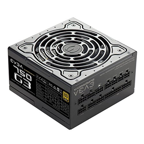 EVGA SuperNOVA 750 G3, 80 Plus Gold 750W, totalmente modular, modo Eco con nuevo ventilador HDB, incluye auto probador encendido, tamaño compacto de 150 mm, fuente de alimentación 220-G3-0750-X2