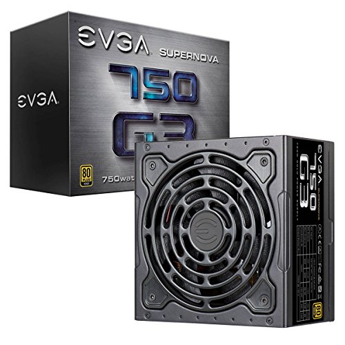 EVGA SuperNOVA 750 G3, 80 Plus Gold 750W, totalmente modular, modo Eco con nuevo ventilador HDB, incluye auto probador encendido, tamaño compacto de 150 mm, fuente de alimentación 220-G3-0750-X2