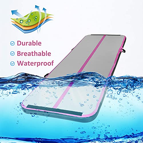 EVOLAND Colchoneta Inflable de Gimnasia 10 cm de Grosor, tapete de Entrenamiento 3M, tapete de Gimnasio Inflable con Bomba eléctrica para Gimnasta Yoga Taekwondoe Tumbling