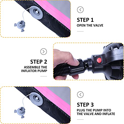 EVOLAND Colchoneta Inflable de Gimnasia 10 cm de Grosor, tapete de Entrenamiento 3M, tapete de Gimnasio Inflable con Bomba eléctrica para Gimnasta Yoga Taekwondoe Tumbling