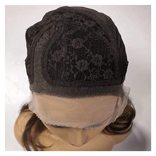 expartners Pelucas de Pelucas Europeas y Americanas Pelucas Marrones Destacando el Pelo de Mediana Longitud Curly Wigs Pelucas de Fibra química