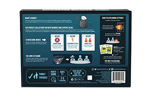 Exploding Kittens LLC Recipes for Disaster - Juegos de Fiestas Familiares - Juegos de Cartas para Adultos, Adolescentes y niños, Azul, EKG-RFD-1
