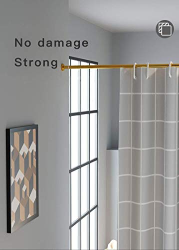 Extensible de acero inoxidable barra de colgar Polo , antideslizante , Nunca Rust , tensión Curtain Rods , tensión Hort metal de varilla con ninguna perforación requeridos , moderna ducha de oro Cor