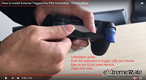 eXtremeRate 2 Pares de Gatillo Extensor L2 R2 Disparador de bontones Ajustables quickfire Trigger para Playstation 4 Control con JDM-030(Azul)