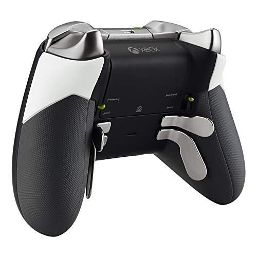 eXtremeRate Agarre de Goma para Xbox One Elite Carcasa Exterior de Grip Empuñadura Antideslizante Grip Tacto Suave Mango de reemplazo Kit para Mando de Xbox One Elite Modelo 1698(Blanco)