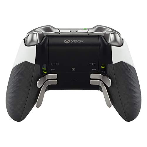 eXtremeRate Agarre de Goma para Xbox One Elite Carcasa Exterior de Grip Empuñadura Antideslizante Grip Tacto Suave Mango de reemplazo Kit para Mando de Xbox One Elite Modelo 1698(Blanco)