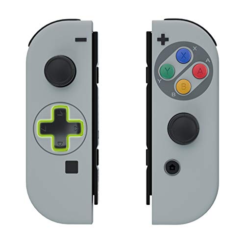 eXtremeRate Carcasa D-Pad Versión con ABXY Drecctión Botones para Nintendo Switch Joy-con OLED Funda de Agarre Reemplazo Shell para Nintendo Switch Joycons No Incluye Carcasa de Consola(SFC SNES EU)