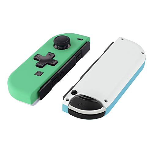 eXtremeRate Carcasa D-Pad Versión con Botones Completos para Nintendo Switch Joy-con OLED Funda de Agarre Reemplazo para Nintendo Switch Joycons No Incluye Carcasa de Consola(Menta Verde+Cielo Azul)