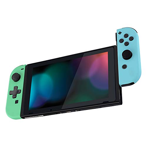 eXtremeRate Carcasa D-Pad Versión con Botones Completos para Nintendo Switch Joy-con OLED Funda de Agarre Reemplazo para Nintendo Switch Joycons No Incluye Carcasa de Consola(Menta Verde+Cielo Azul)