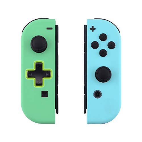 eXtremeRate Carcasa D-Pad Versión con Botones Completos para Nintendo Switch Joy-con OLED Funda de Agarre Reemplazo para Nintendo Switch Joycons No Incluye Carcasa de Consola(Menta Verde+Cielo Azul)