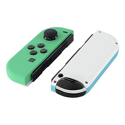 eXtremeRate Carcasa Joy-con para Nintendo Switch OLED Funda de Agarre Shell de Bricolaje con Botón Completo para Nintendo Switch Joycons OLED No Incluye Carcasa de Consola(Menta Verde&Cielo Azul)