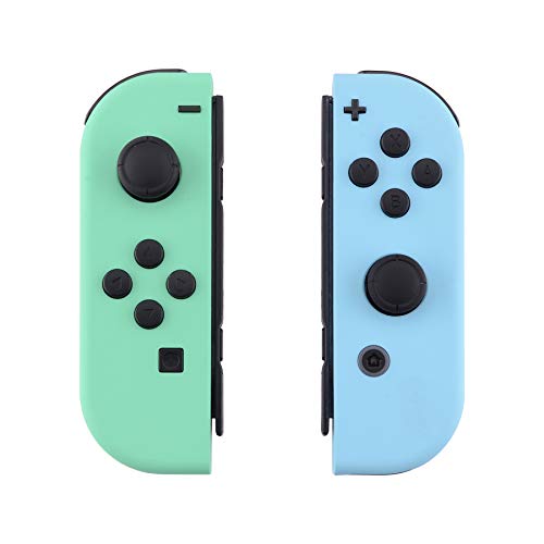 eXtremeRate Carcasa Joy-con para Nintendo Switch OLED Funda de Agarre Shell de Bricolaje con Botón Completo para Nintendo Switch Joycons OLED No Incluye Carcasa de Consola(Menta Verde&Cielo Azul)