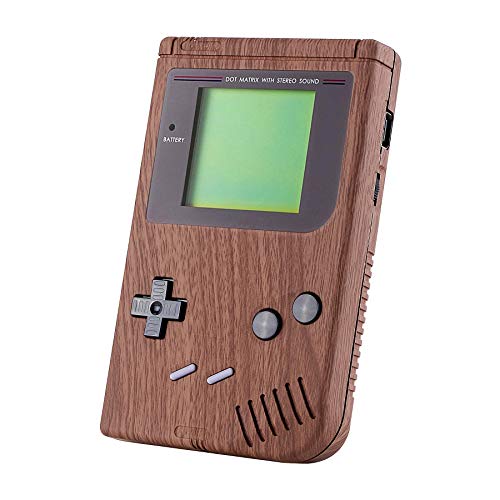 eXtremeRate Carcasa para Gameboy Classic 1989 Funda Protector Placa Cubierta Shell con Botones Plástico de Pantalla para Gameboy Classic 1989 GB DMG-01-NO Incluye Consola Portátil(Grano de Madera)