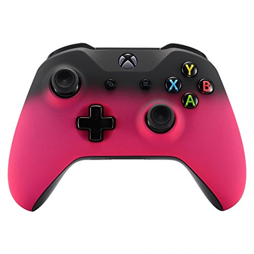 eXtremeRate Carcasa para Mando Xbox One S/X Accesorios Protectora Suave al Tacto Placa Frontal Funda Delantera Kit de reemplazo Cubierta Shell para Controlador de Xbox One S/X(Model 1708) Sombra Rosa