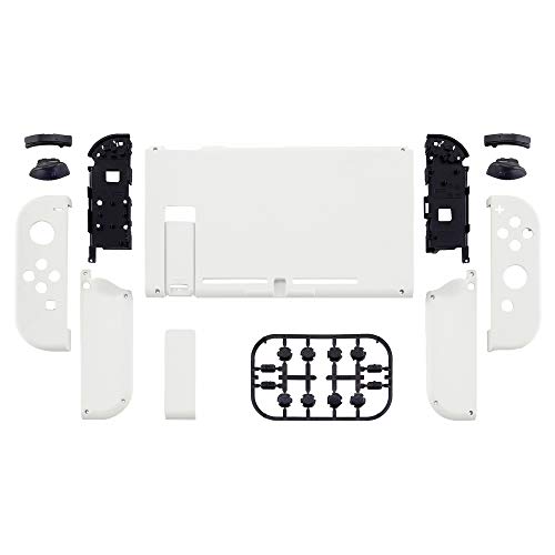 eXtremeRate Carcasa para Nintendo Switch,Funda Completa para Nintendo Switch Consola Joy-con Control Shell de Bricolaje reemplazable con Botón Completo (Blanco)