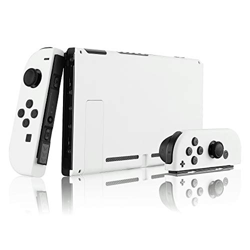 eXtremeRate Carcasa para Nintendo Switch,Funda Completa para Nintendo Switch Consola Joy-con Control Shell de Bricolaje reemplazable con Botón Completo (Blanco)