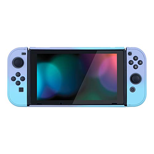 eXtremeRate PlayVital Funda para Nintendo Switch Carcasa Estuche Acoplable Protector Tacto Suave Case de Joycons Protectora Duradera Cover Cáscara para Control Switch Joy-con Consola(Azul&Violeta)