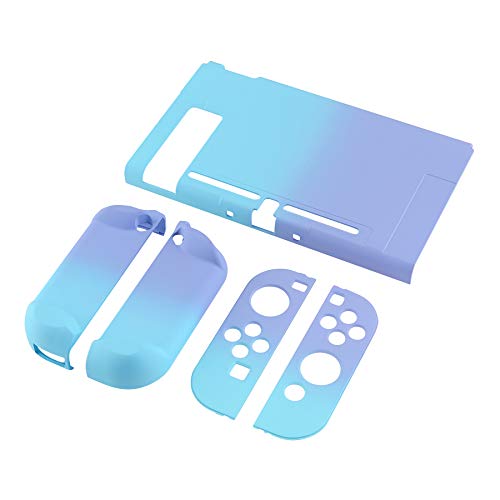 eXtremeRate PlayVital Funda para Nintendo Switch Carcasa Estuche Acoplable Protector Tacto Suave Case de Joycons Protectora Duradera Cover Cáscara para Control Switch Joy-con Consola(Azul&Violeta)