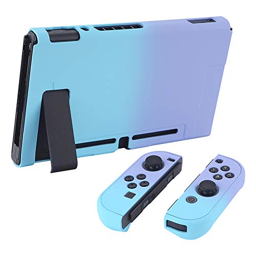 eXtremeRate PlayVital Funda para Nintendo Switch Carcasa Estuche Acoplable Protector Tacto Suave Case de Joycons Protectora Duradera Cover Cáscara para Control Switch Joy-con Consola(Azul&Violeta)