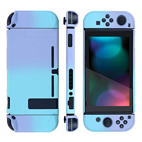 eXtremeRate PlayVital Funda para Nintendo Switch Carcasa Estuche Acoplable Protector Tacto Suave Case de Joycons Protectora Duradera Cover Cáscara para Control Switch Joy-con Consola(Azul&Violeta)